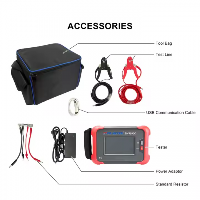 Musktool-ETCR EM3690C Contract Loop Resistance Tester 0.0uΩ-80.000mΩ 10A 100A-10 Ranges 5" Touch Screen Bluetooth USB Printer