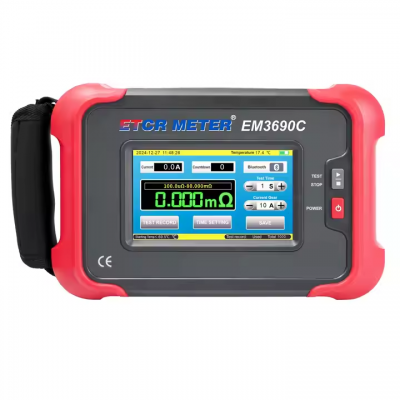 Musktool-ETCR EM3690C Contract Loop Resistance Tester 0.0uΩ-80.000mΩ 10A 100A-10 Ranges 5" Touch Screen Bluetooth USB Printer