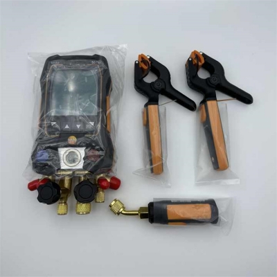 Musktool--Testo 557s Smart Vacuum Kit - Smart Digital Manifold With Wireless Vacuum and Clamp Temperature Probes