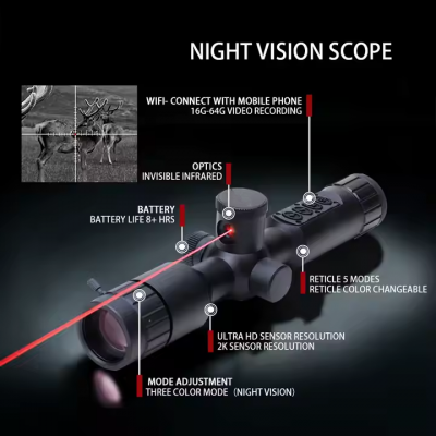 Musktool-NS40 1920-1080 Night Vision Scope 2K Digital 600m IR Day and Night Rangefinder NV Hunting Scope