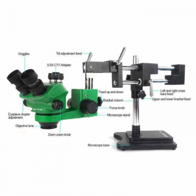 Musktool- RL-M3T-STL2 Trinocular HD Stereo Microscope + SS-033 Light Source + 0.5ctv Adapter + MC1 4k HD Camera