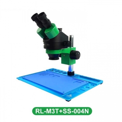 Musktool- RL-M3T-004N Stereo Microscope + SS-033 Light Source + 0.5ctv Adapter + M-17 Touch Control 4k HD Camera for Cell Phone Repairs