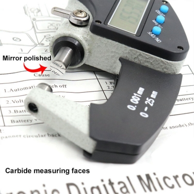 Musktool-CTM025-0-25MM0-1 2-way Electronic Digital Outside Micrometer with Laser Engraved Scale and Carbide Tipped