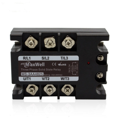 Musktool-MS-3AA4825-Three Phase 25A Industrial Solid State SSR Relay 90-280VAC Input 24-480VAC Output High Power Contact for MotorHeater Control