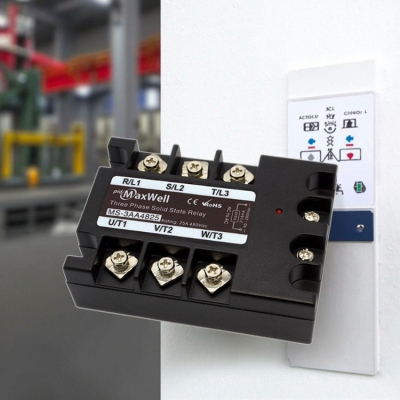 Musktool-MS-3AA4825-Three Phase 25A Industrial Solid State SSR Relay 90-280VAC Input 24-480VAC Output High Power Contact for MotorHeater Control