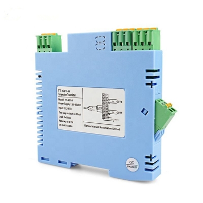 Musktool-TT-601 Industrial Temperature Transmitter 4-20mA Din Rail 1 Input 2 Output ABS Plastic Customized OEM ODM Support