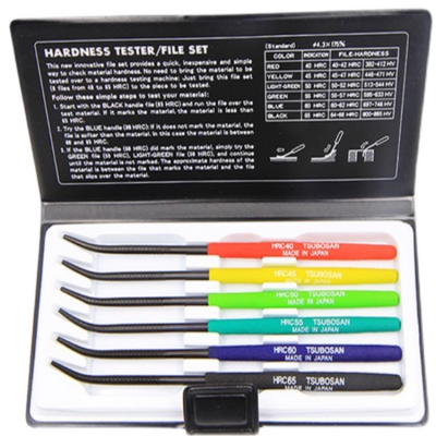 Musktool-Japanese Tsubosan Hardness Testing File, Hardness Detection File, HRC 40 - 65 degrees, 6 - piece set